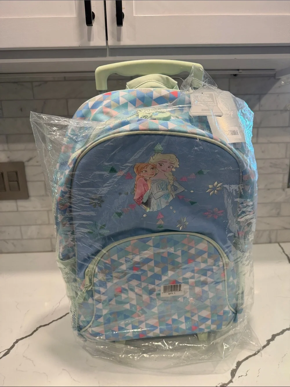 Frozen rolling backpack